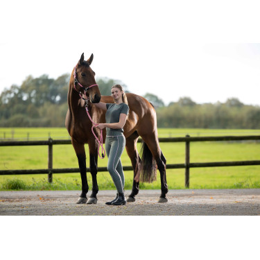 HKM Juna legging met volledig siliconen zitvlak 1/1 Grijsgroen