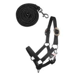 Halster en halstertouw HKM Hobby Horsing Basic Zwart