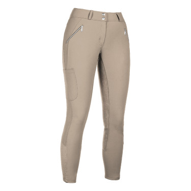 HKM Lia rijbroek met hoge taille en volledig Alos zitvlak Beige HKM Lia rijbroek met hoge taille en volledig Alos zitvlak Beige