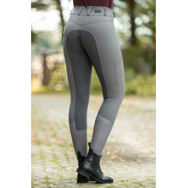HKM Lia rijbroek met hoge taille en volledig Alos zitvlak Grijs HKM Lia rijbroek met hoge taille en volledig Alos zitvlak Grijs