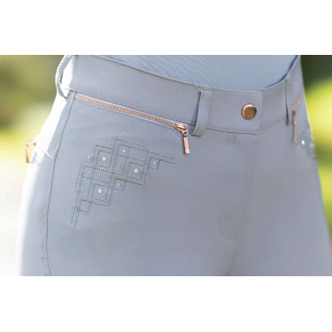 Broek HKM Rosegold Sparkle Style 1/1 met silicone Broek HKM Rosegold Sparkle Style 1/1 met silicone