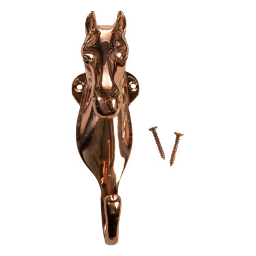 HKM steun voor paardenhoofd in messing Koper Bruin