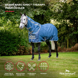 Horseware Ionic Therapy Mesh Cooler deken Bleu imperial / argent /Marine Blauw