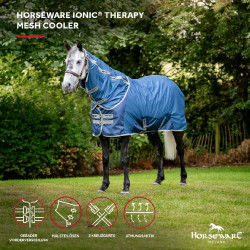 Horseware Ionic Therapy Mesh Cooler deken Bleu imperial / argent /Marine Blauw