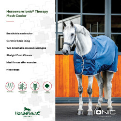 Horseware Ionic Therapy Mesh Cooler deken Bleu imperial / argent /Marine Blauw