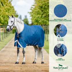 Horseware Ionic Therapy Turnout 100g deken Bleu imperial / argent /Marine Blauw Horseware Ionic Therapy Turnout 100g deken Bleu imperial / argent /Marine Blauw