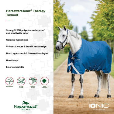 Horseware Ionic Therapy Turnout 100g deken Horseware Ionic Therapy Turnout 100g deken