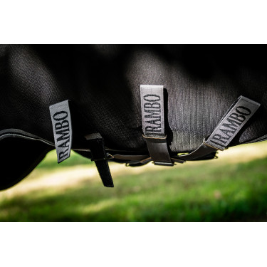 Horseware Rambo 1680D Turnout 100g deken Zwart / storm / zilvergrijs Horseware Rambo 1680D Turnout 100g deken Zwart / storm / zilvergrijs
