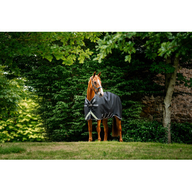 Horseware Rambo 1680D Turnout 250g VL deken Zwart / storm / zilvergrijs