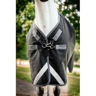 Horseware Rambo 1680D Turnout 450g VL deken Zwart / storm / zilvergrijs Horseware Rambo 1680D Turnout 450g VL deken Zwart / storm / zilvergrijs