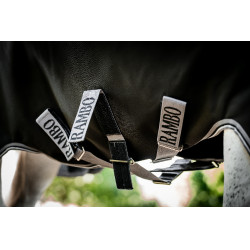 Horseware Rambo 1680D Turnout 50g deken Zwart / storm / zilvergrijs