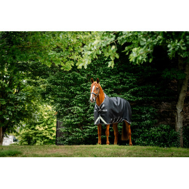 Horseware Rambo 1680D Turnout 50g deken Zwart / storm / zilvergrijs