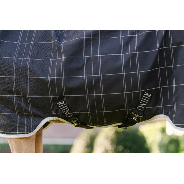 Horseware Rhino Wug Poney Turnout 250g VL deken Zwart / wit-grijze ruiten