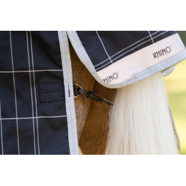 Horseware Rhino Wug Poney Turnout 250g VL deken Zwart / wit-grijze ruiten