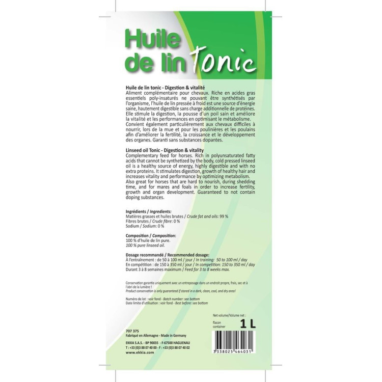 Lijnzaadolie Tonic Hippotonic Lijnzaadolie Tonic Hippotonic