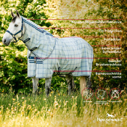 Vliegwerende halsbescherming Horseware Newmarket Marine witney Marineblauw
