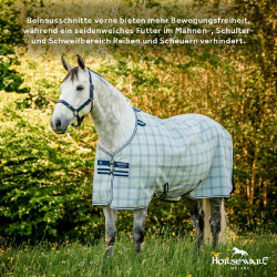 Vliegwerende halsbescherming Horseware Newmarket Marine witney Marineblauw