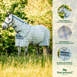 Vliegwerende halsbescherming Horseware Newmarket Marine witney Marineblauw