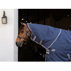 Horseware Rhino 100g staldeken halsstuk Zwart / titaniumgrijs / klassiek blauw