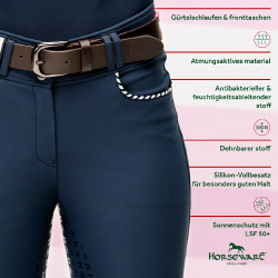 Broek Horseware Newmarket hoge taille full seat Marine / marine Blauw