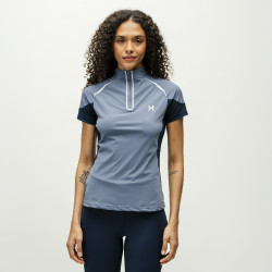 Polo 1/4 rits Horseware Stamina korte mouwen Blauw