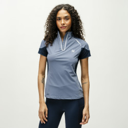 Polo 1/4 rits Horseware Stamina korte mouwen Blauw