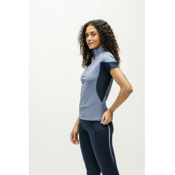 Polo 1/4 rits Horseware Stamina korte mouwen Blauw