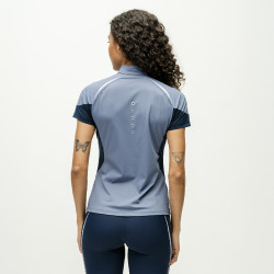 Polo 1/4 rits Horseware Stamina korte mouwen Blauw