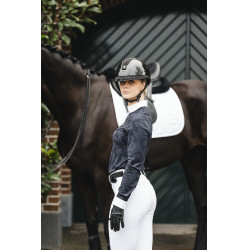 Wedstrijdpolo Horseware AA Alcina met lange mouwen Houtskool Grijs