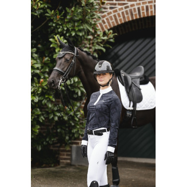 Wedstrijdpolo Horseware AA Alcina met lange mouwen Houtskool Grijs
