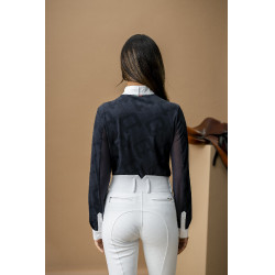 Wedstrijdpolo Horseware AA Alcina met lange mouwen Houtskool Grijs