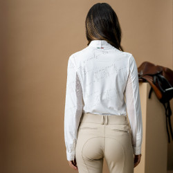 Wedstrijdpolo Horseware AA Elena met lange mouwen Wit