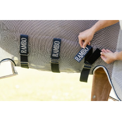 Vliegendeken Horseware Rambo Protector Fieldsafe Zilver / marine Vliegendeken Horseware Rambo Protector Fieldsafe Zilver / marine