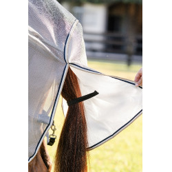 Vliegendeken Horseware Rambo Protector Fieldsafe Zilver / marine Vliegendeken Horseware Rambo Protector Fieldsafe Zilver / marine