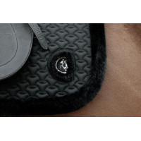 Kentucky Plaited zadeldek van imitatiebont Zwart