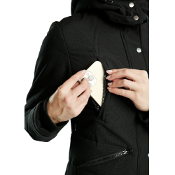 Jas Montar extra lang Dicte dames Zwart