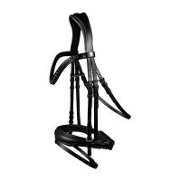 Waldhausen S-Line Blackshine gelakte hoofdstel met gecombineerde pull back neusriem Zwart Waldhausen S-Line Blackshine gelakte hoofdstel met gecombineerde pull back neusriem Zwart
