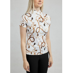 Damespolo met korte mouwen Montar Haily Bridle print