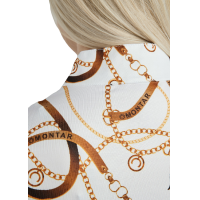 Damespolo met korte mouwen Montar Haily Bridle print Wit Damespolo met korte mouwen Montar Haily Bridle print Wit