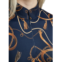 Damespolo met korte mouwen Montar Haily Bridle print Marine Marineblauw