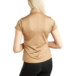 Montar MoElaine dames trainings-T-shirt met korte mouwen en laser uitgesneden logo Latté Bruin Montar MoElaine dames trainings-T-shirt met korte mouwen en laser uitgesneden logo Latté Bruin