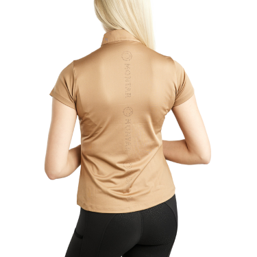Montar MoElaine dames trainings-T-shirt met korte mouwen en laser uitgesneden logo Latté Montar MoElaine dames trainings-T-shirt met korte mouwen en laser uitgesneden logo Latté