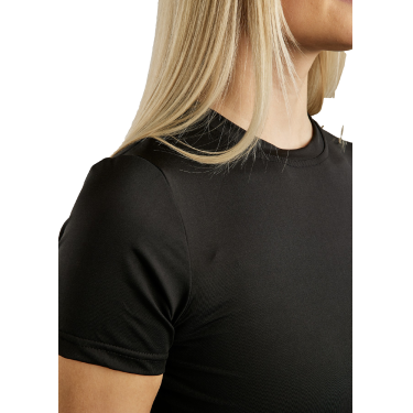 T-shirt van tricot met korte mouwen Montar MoStella lasergedrukt logo dames Zwart T-shirt van tricot met korte mouwen Montar MoStella lasergedrukt logo dames Zwart