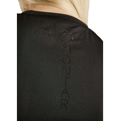 T-shirt van tricot met korte mouwen Montar MoStella lasergedrukt logo dames Zwart T-shirt van tricot met korte mouwen Montar MoStella lasergedrukt logo dames Zwart