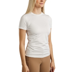 T-shirt van tricot met korte mouwen Montar MoStella lasergedrukt logo dames