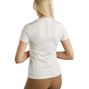 T-shirt van tricot met korte mouwen Montar MoStella lasergedrukt logo dames T-shirt van tricot met korte mouwen Montar MoStella lasergedrukt logo dames