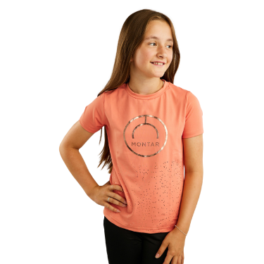 T-shirt met korte mouwen Montar MoNille Junior bedrukt in rosegoud T-shirt met korte mouwen Montar MoNille Junior bedrukt in rosegoud