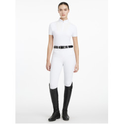 Wedstrijdshirt LeMieux geplooid Sophia korte mouwen Wit