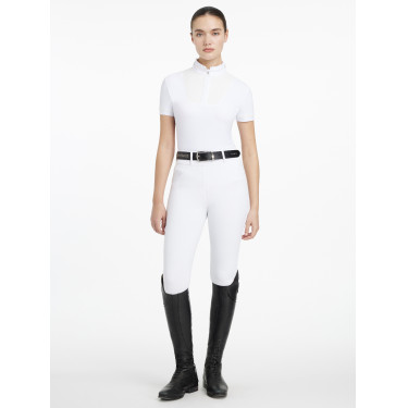 Wedstrijdshirt LeMieux geplooid Sophia korte mouwen Wit