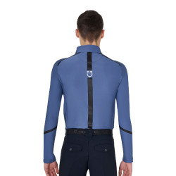 Trainingspolo met lange mouwen voor heren, slim fit Equestro Beringzee Blauw